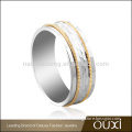 OUXI new design custom made meaningful gold stripe men stainless steel rings